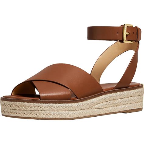 Michael Michael Kors Womens Abbott Leather Wedge Sandals 